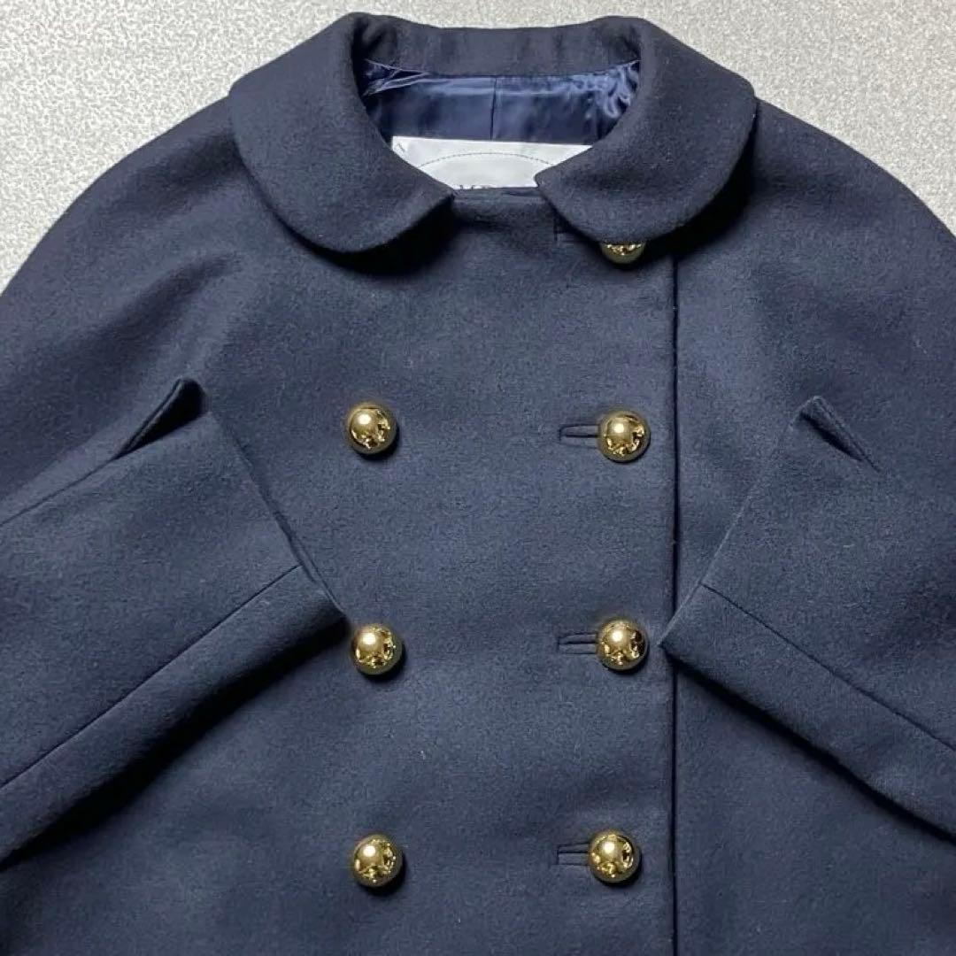 【美品✨金ボタン/丸襟】J&M DAVIDSONダブルブレスト ロングコート