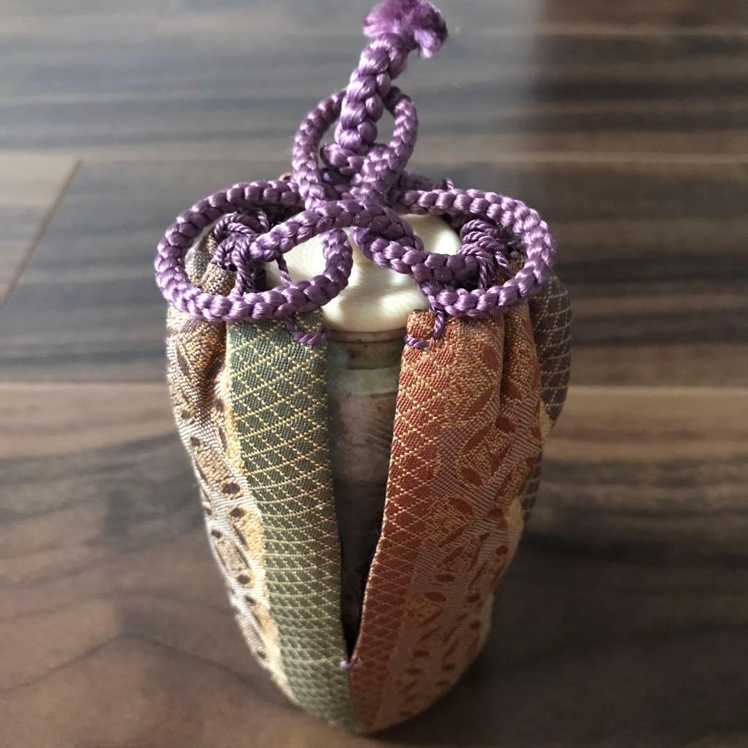 美濃伊賀耳付茶入 加藤弥右衛門 仕服 共箱付き