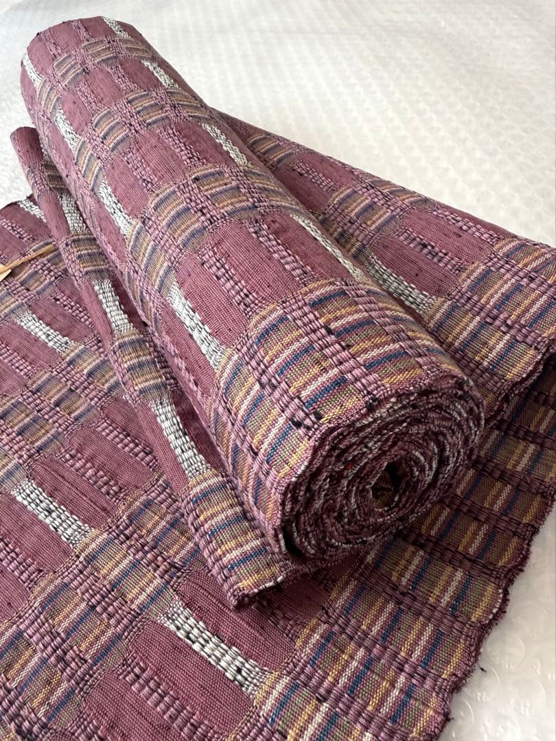 N36 未使用 紬さがの 米沢織 紬 名古屋帯 反物
