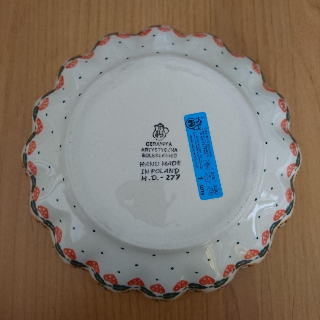 ポーリッシュポタリー 波縁ボウル 大 (イチゴ)