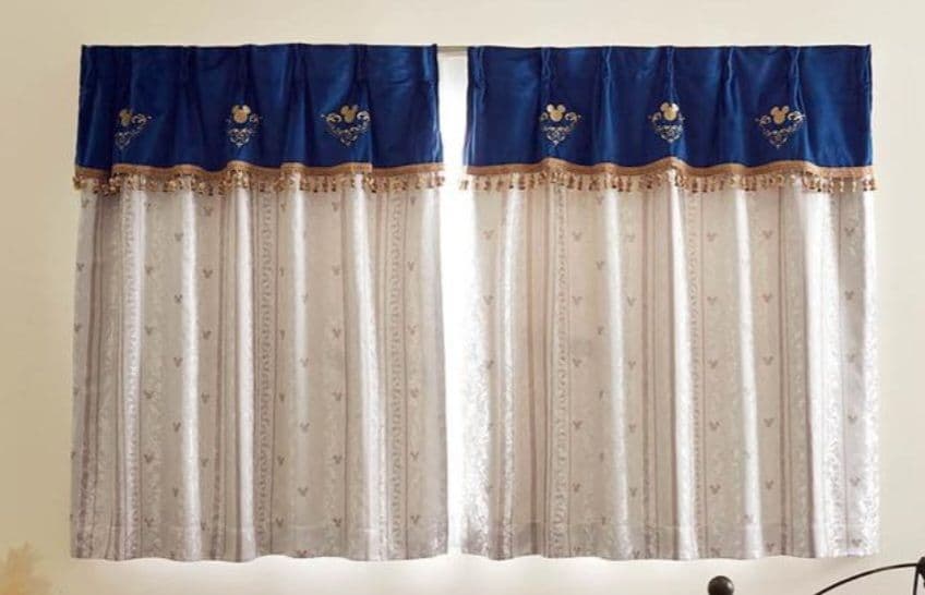 ディズニー ミッキージャカード 遮光カーテン 約100×120 2枚セット