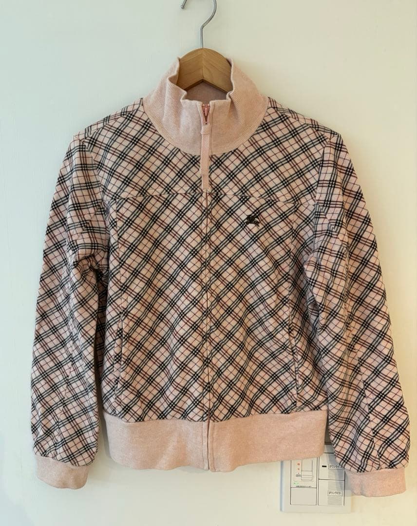 バーバリーブルーレーベル　トラックジャケットMノバチェック　ホース刺繍スウェット
