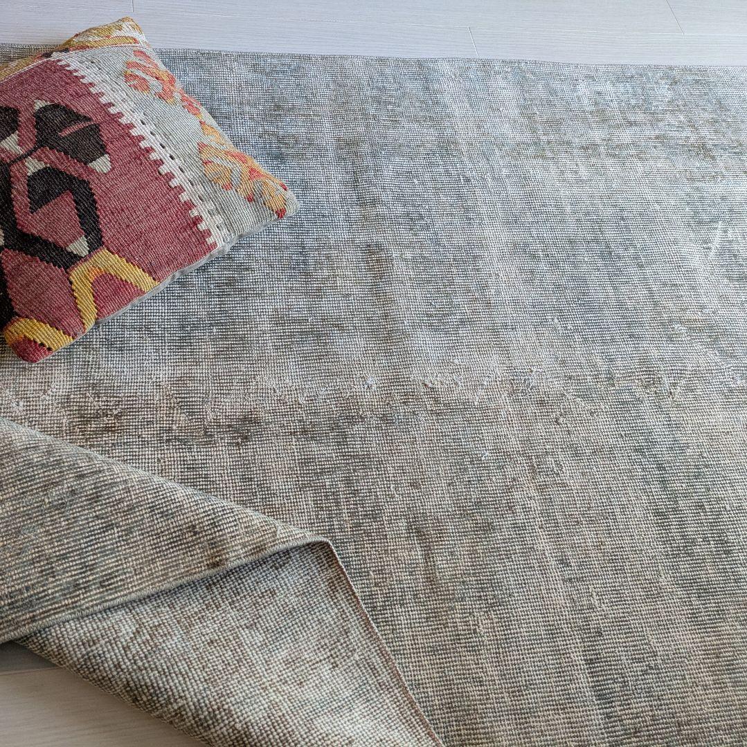 111×185 グレージュオーバーダイ　トルコヴィンテージラグ