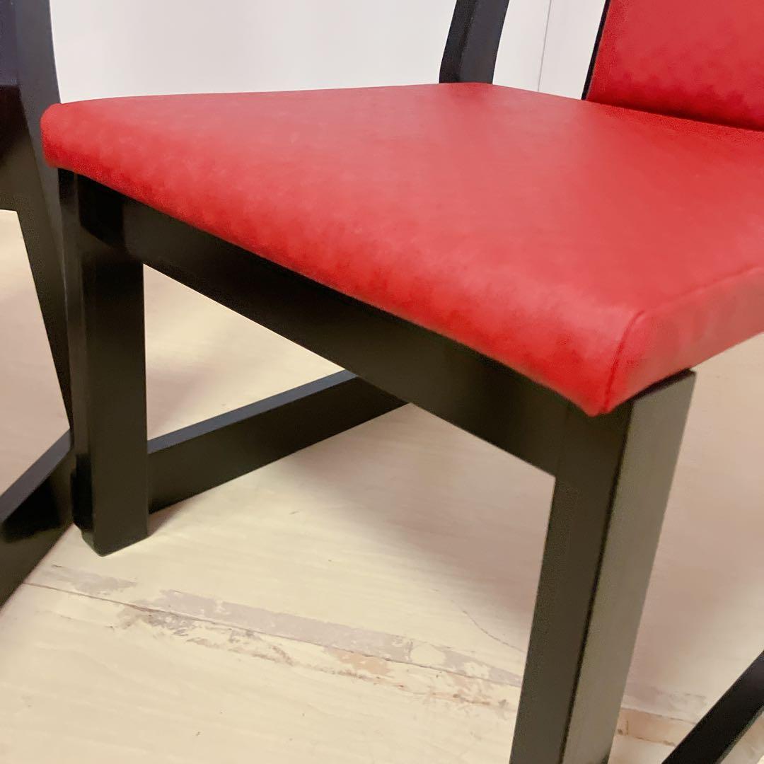 高座椅子　2脚セット　座面ビニール　ダイニングチェア　座敷椅子　座椅子