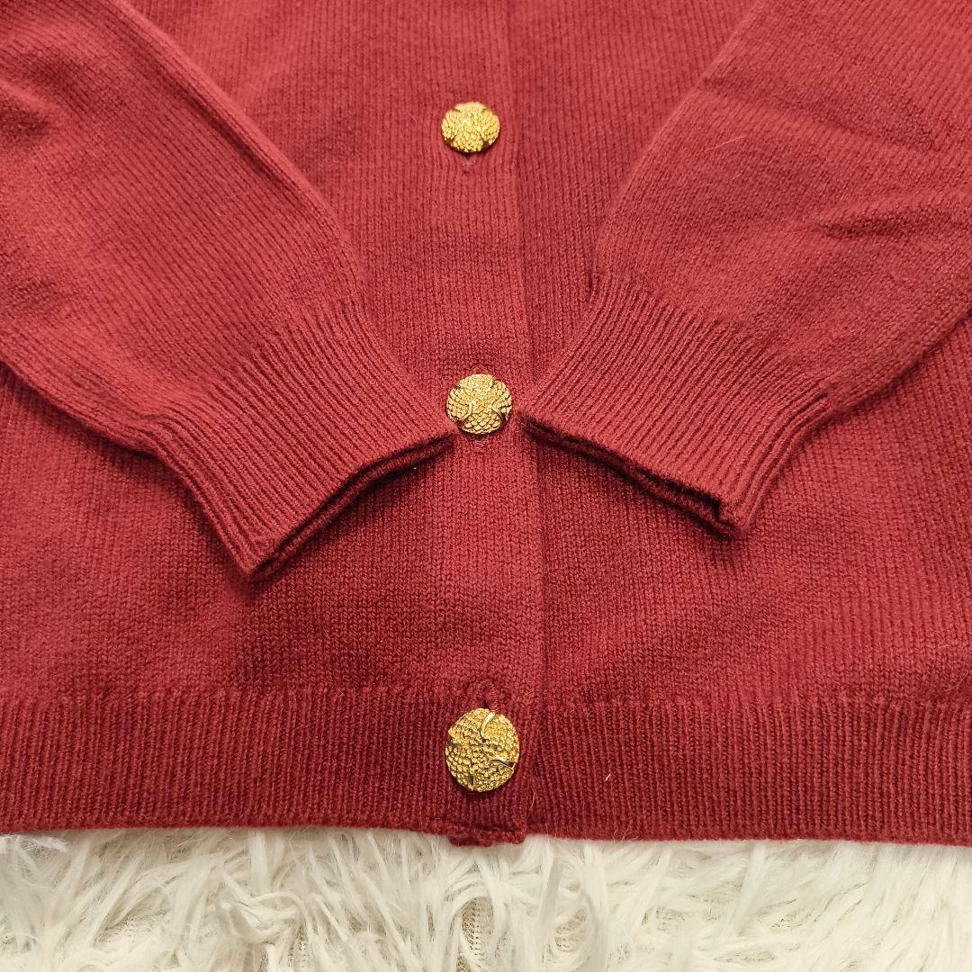 タグ付 バランタイン カーディガン カシミヤ100% 金ボタン テューダーローズ