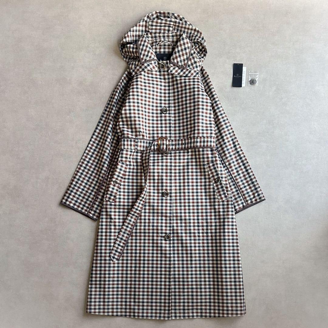 極美品▲Aquascutum アクアスキュータム /レインコート クラブチェック