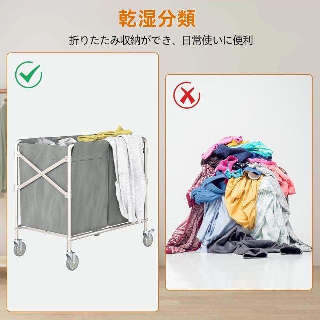 未使用 リネンカート 業務用ダスト清掃カート 大容量 耐荷重200kg 静音