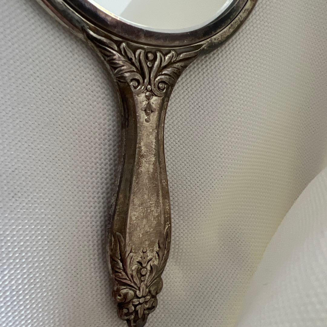 アンティーク　ハンドミラー　SILVER刻印