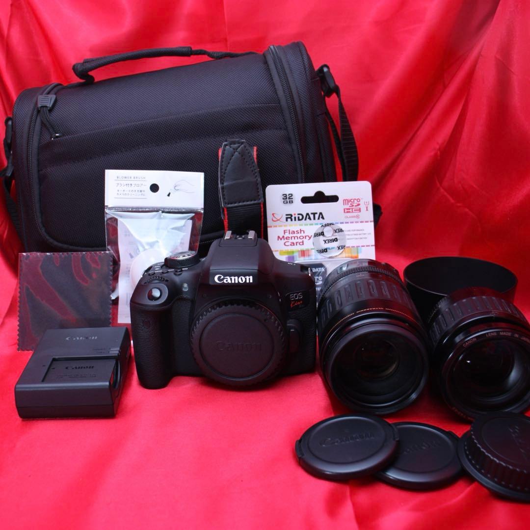 Canon Kiss x8i ダブルレンズ　デジタルカメラ　一眼レフ　スマホ転送