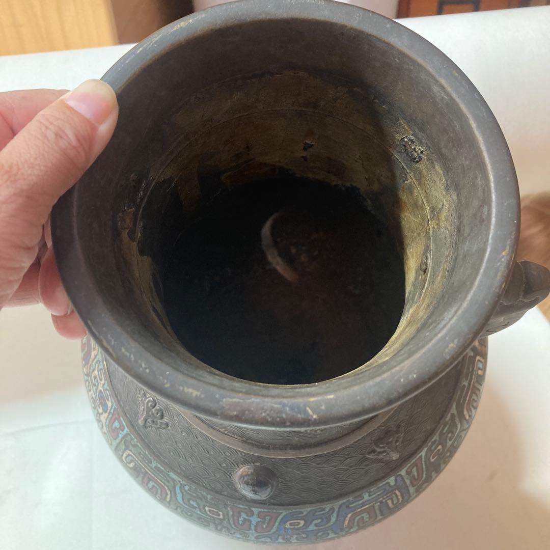 は*ま様 中国　銅　七宝焼　花瓶　アンティーク