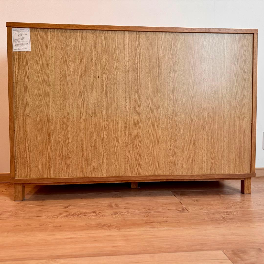 【廃盤希少・送料無料】無印 オーク材キャビネット・大・ガラス扉 食器棚