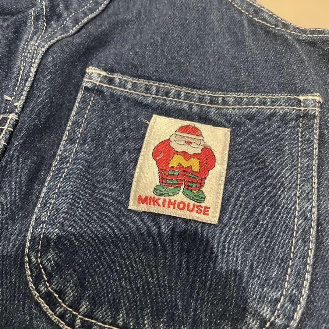 レトロ　ヴィンテージMIKIHOUSE サンタ刺繍 デニムオーバーオール　93
