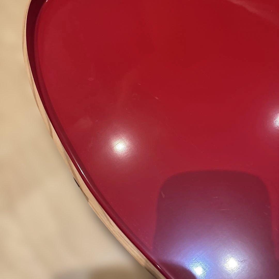 秋田県曲物 秋田杉 大型楕円盆 約51cm 朱塗り　お盆　美品