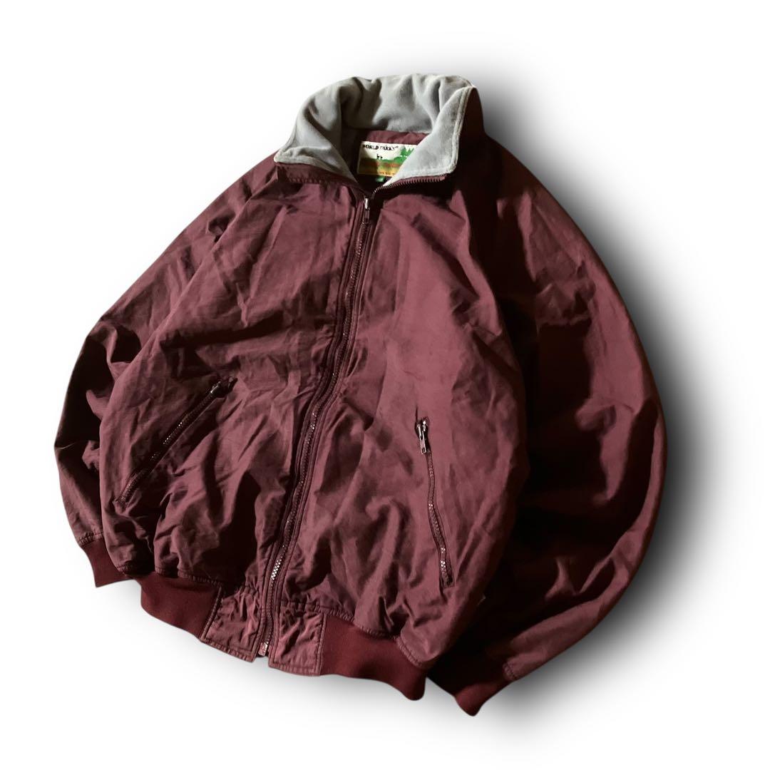 koo様☆vintageウォームアップジャケット短丈フーディナイロンブルゾンバー