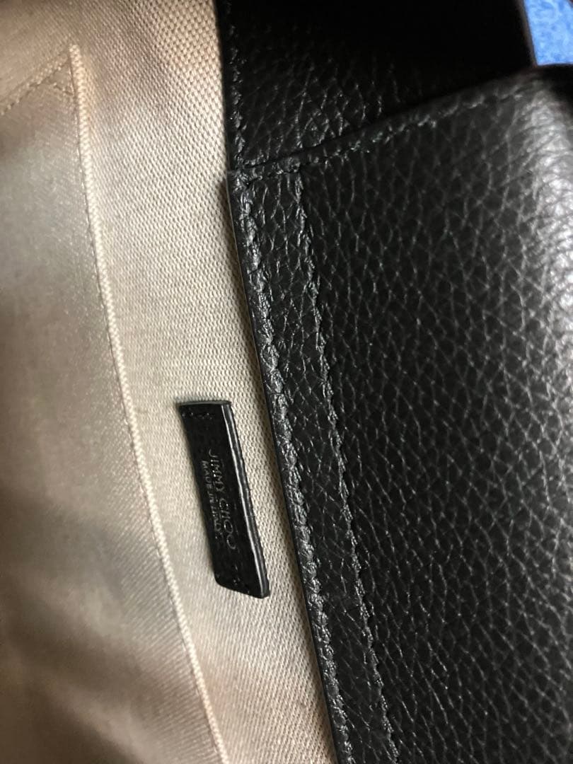 極美品Jimmy Choo ジミーチュウCHOO ロゴ ブラックバッグ