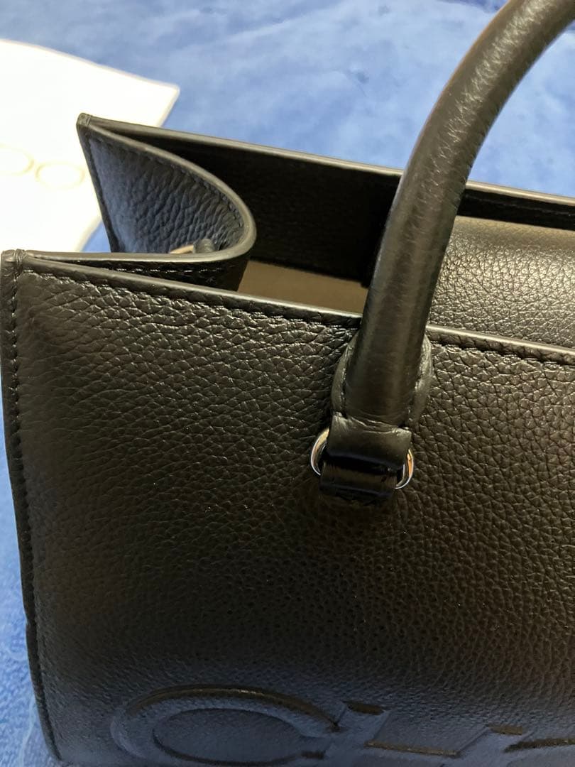 極美品Jimmy Choo ジミーチュウCHOO ロゴ ブラックバッグ