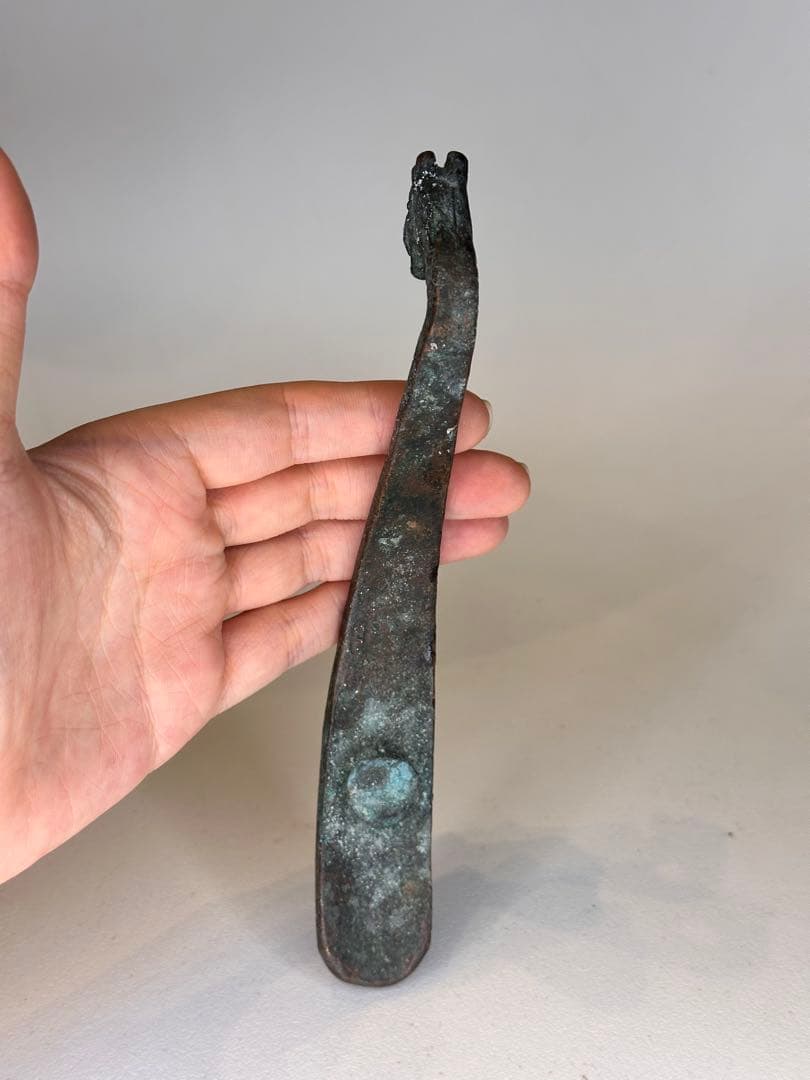 青銅製 ドラゴンデザイン 装飾品 龙头装飾 置物 古美術品