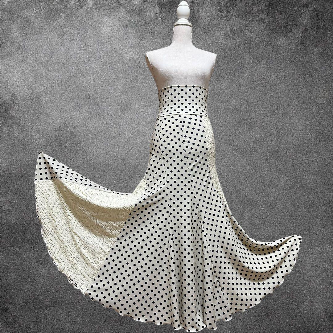 エスカルゴファルダ　水玉×レース重ねデザイン　1点もの