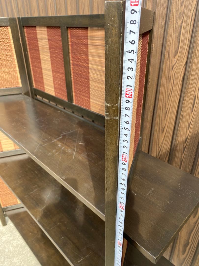 三段　飾り棚　和風　折りたたみ式　シェルフ