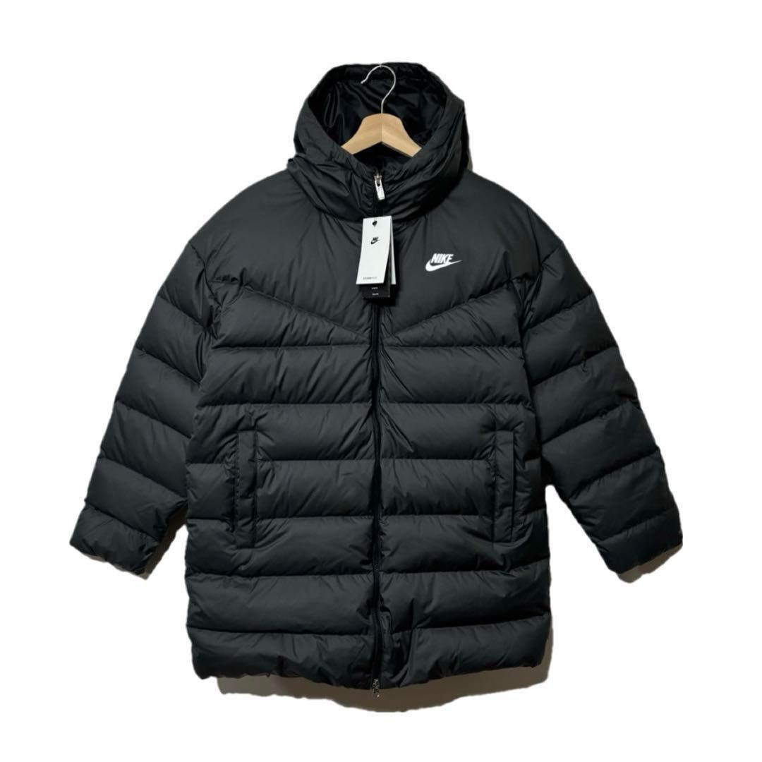 Sナイキ ダウンジャケット ウィンドランナー ダウンコート ベンチコート 黒色