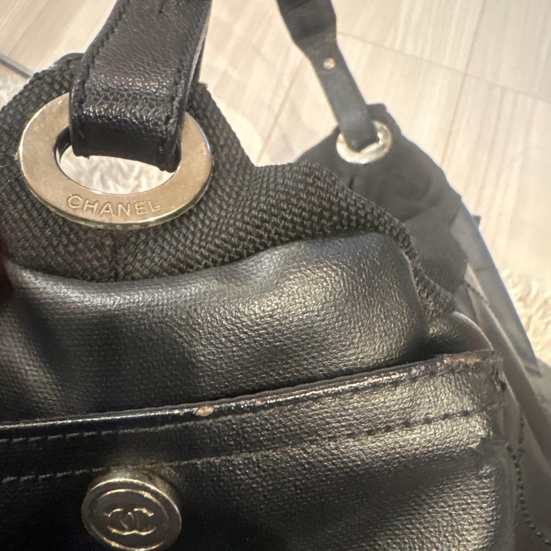 格安正規品新宿伊勢丹購入CHANEL パリビアリッツ　ハンドバッグ　黒