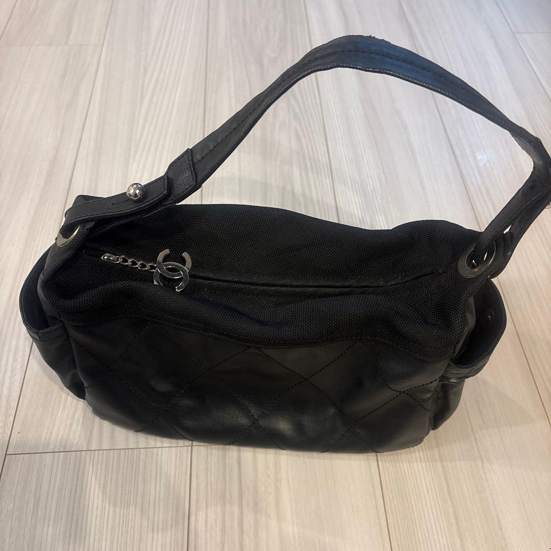 格安正規品新宿伊勢丹購入CHANEL パリビアリッツ　ハンドバッグ　黒