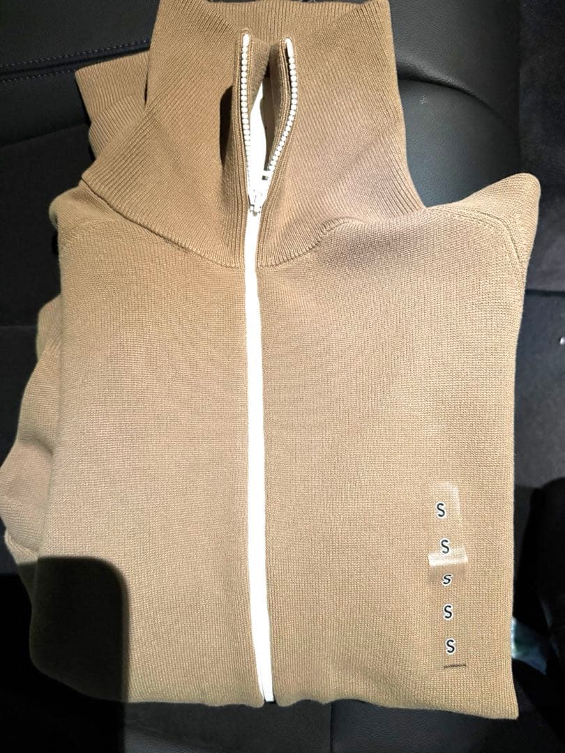 【新品】UNIQLO C ミラノリブフルジップカーディガン　ベージュ　S