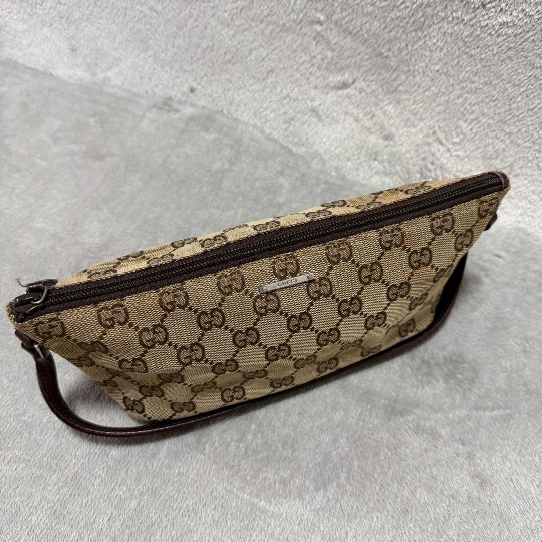 バッグ Gucci GG Accessory Pouch Leather Brown