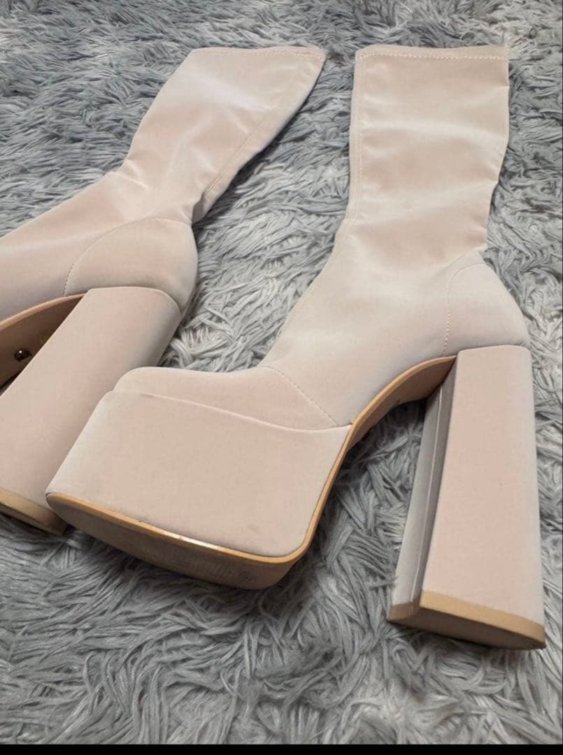 Darich ロングブーツ ストレッチブーツ ホワイトSサイズ