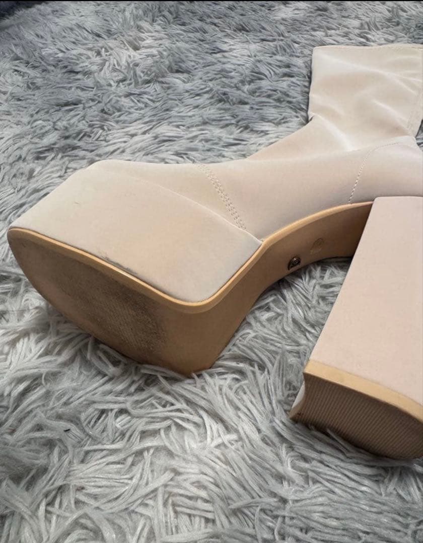 Darich ロングブーツ ストレッチブーツ ホワイトSサイズ