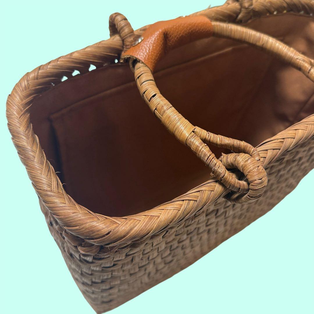 【新品】日本製　山ぶどう　カゴバッグ　持ち手リング　Ｌサイズ