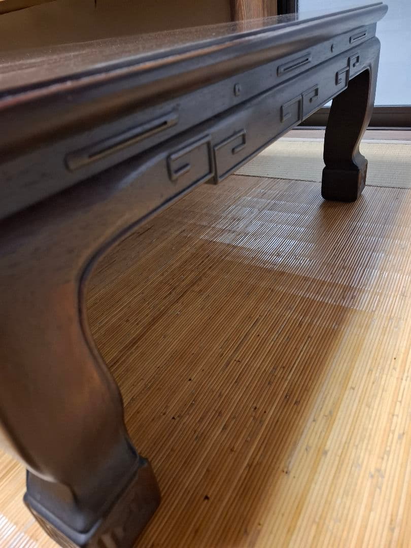 木製伝統的座卓 ダークブラウン(したん)