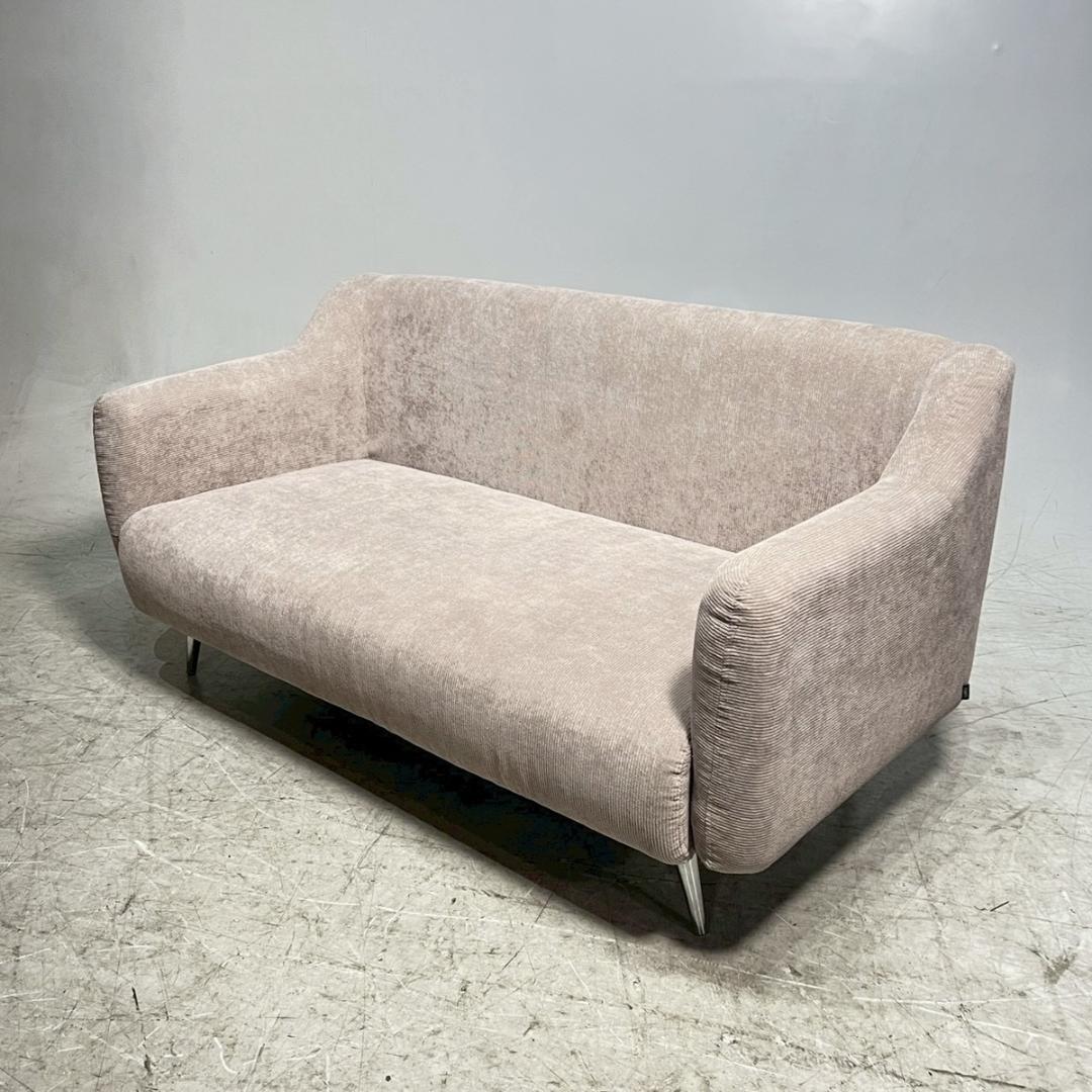 LOWYA ロウヤ 2P ラブソファ コーデュロイ ピンクベージュ 北欧