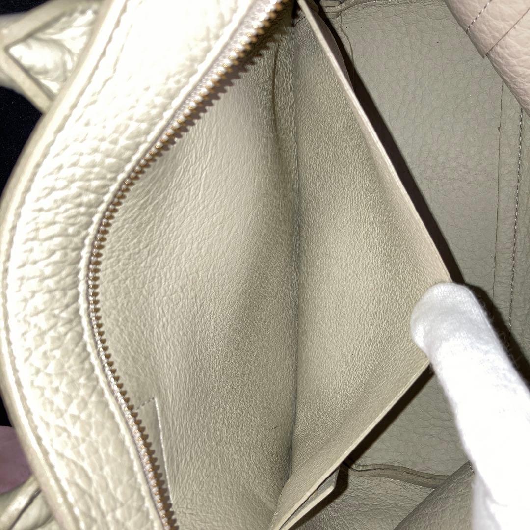 美品　フルラ　カプリッチョS 2wayバッグ　シボ革　グレージュ　イタリア製