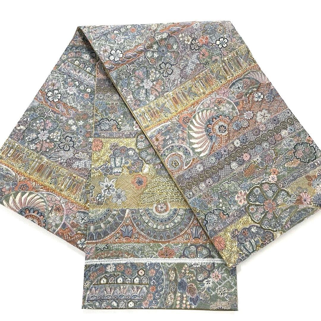 専用帯6248 ●山岡古都 染織美術品 天目織 高級 正絹 全通 袋帯