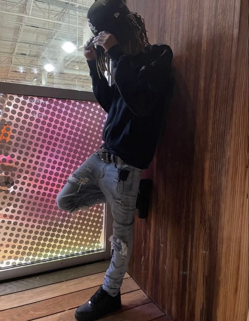 mnmlスキニーダメージパンツ 28