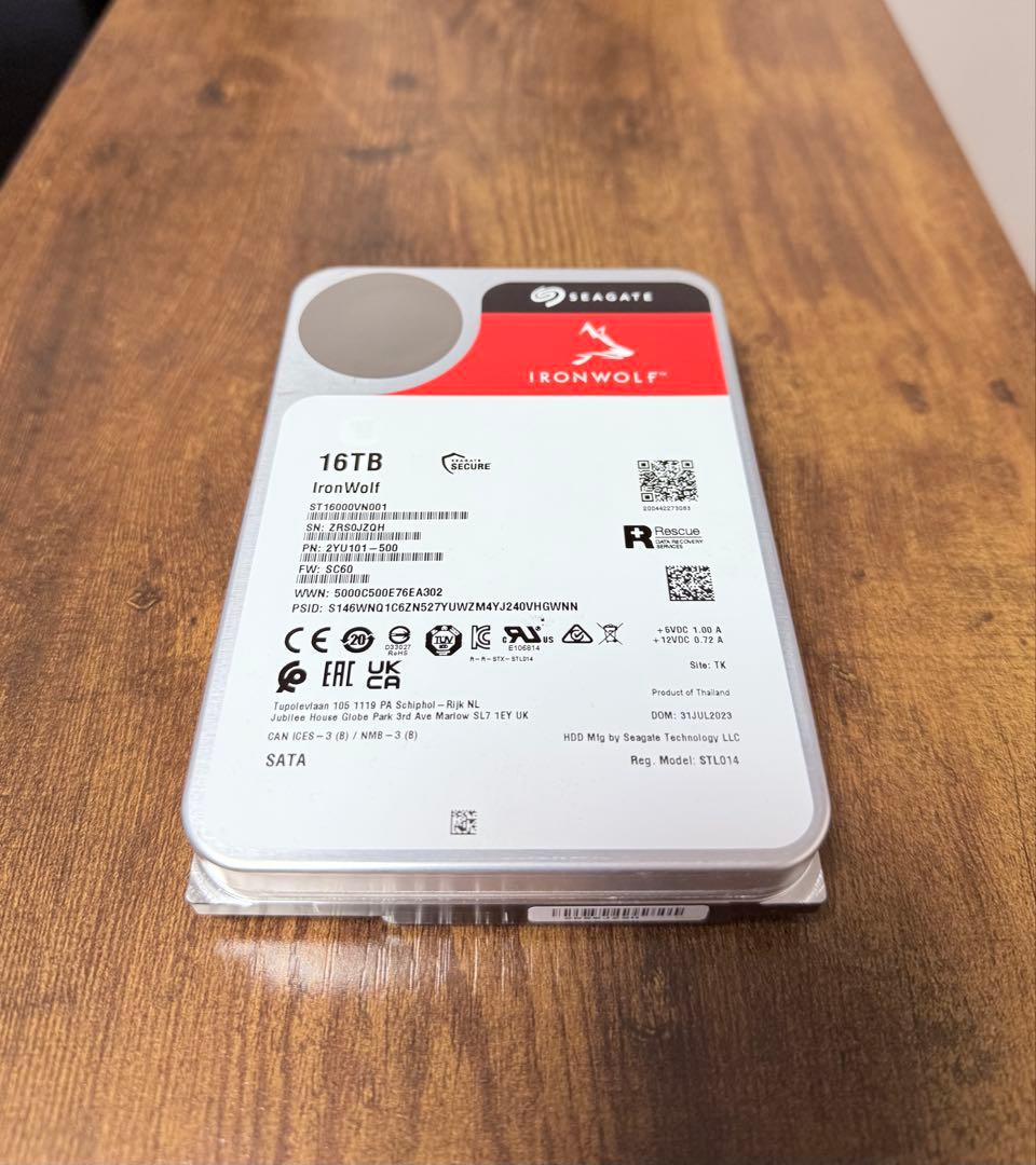 ⭐️即購入歓迎 Seagate IronWolf 16TB HDD 使用時間極少
