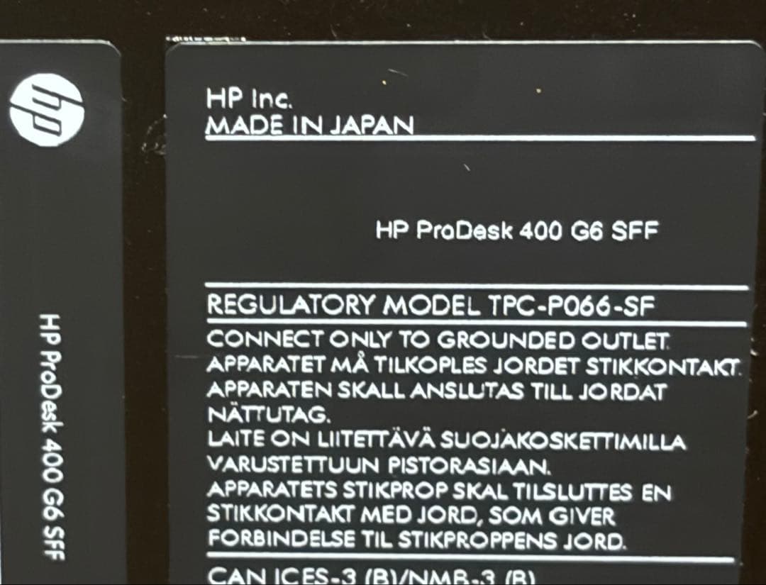 ☆G8【現状品】HP ProDesk 400G6 i3-3.6 4GB500GB