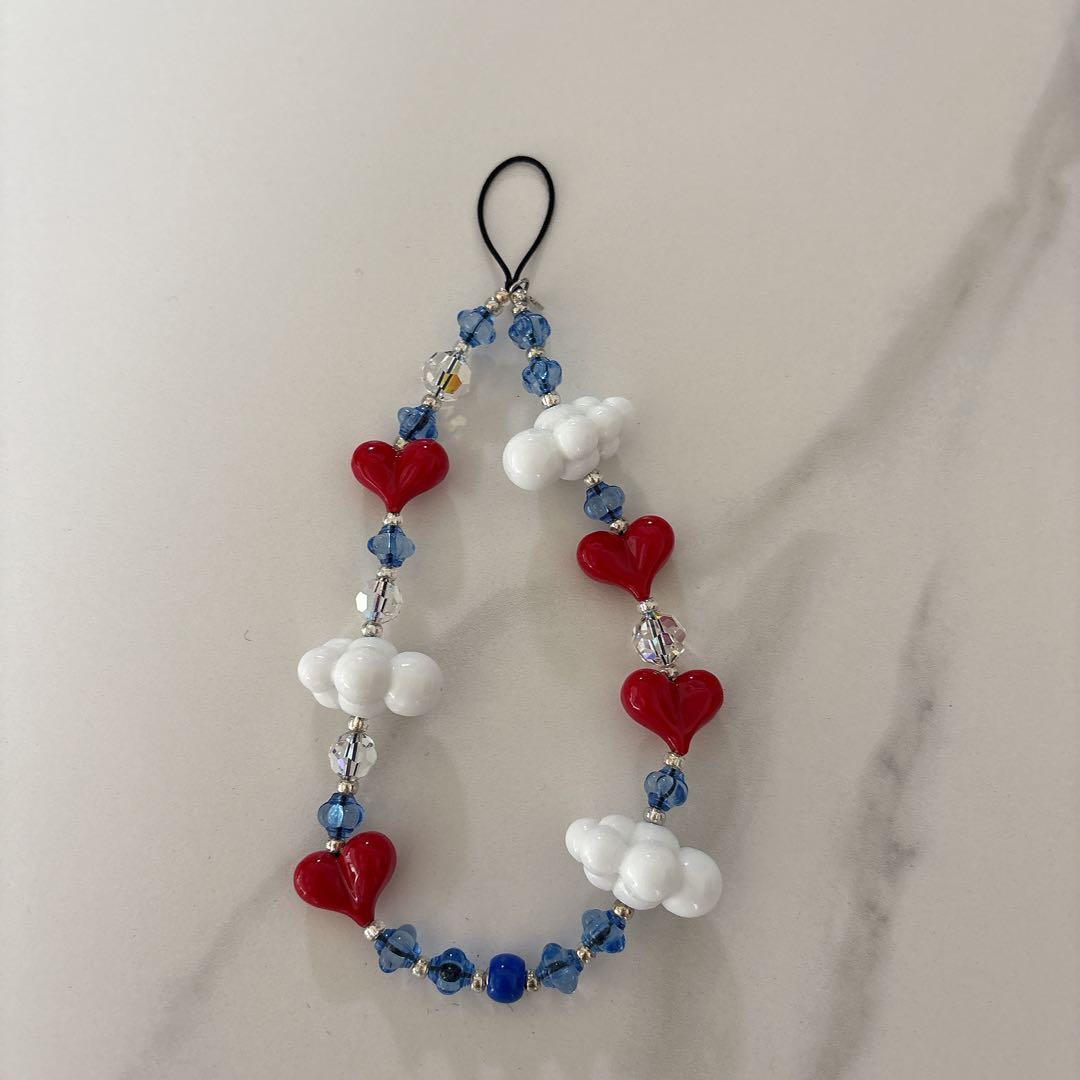 正規品stringtingカラフルハート雲スマホストラップ