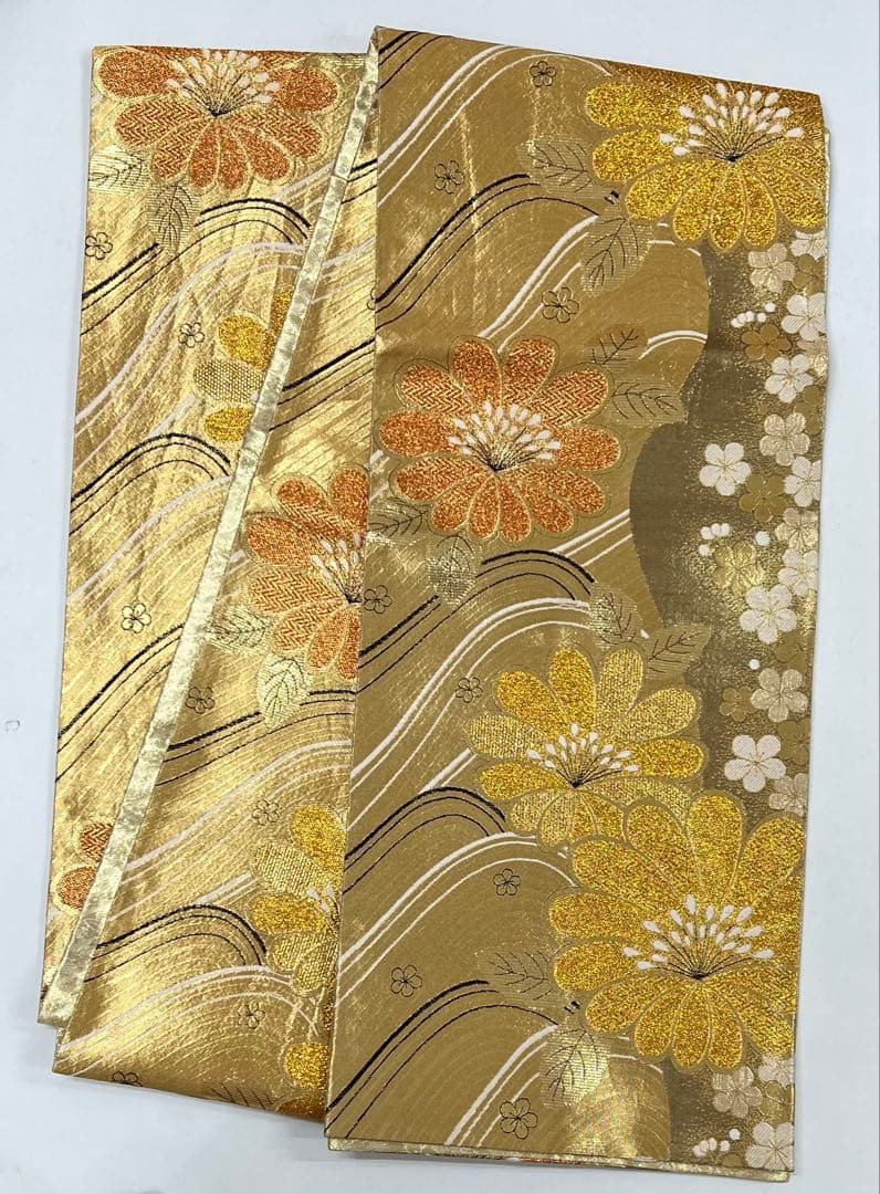 振り袖　フルセット　別誂長襦袢付　金彩加工　刺繍　銀通し　全通袋帯　紫　732