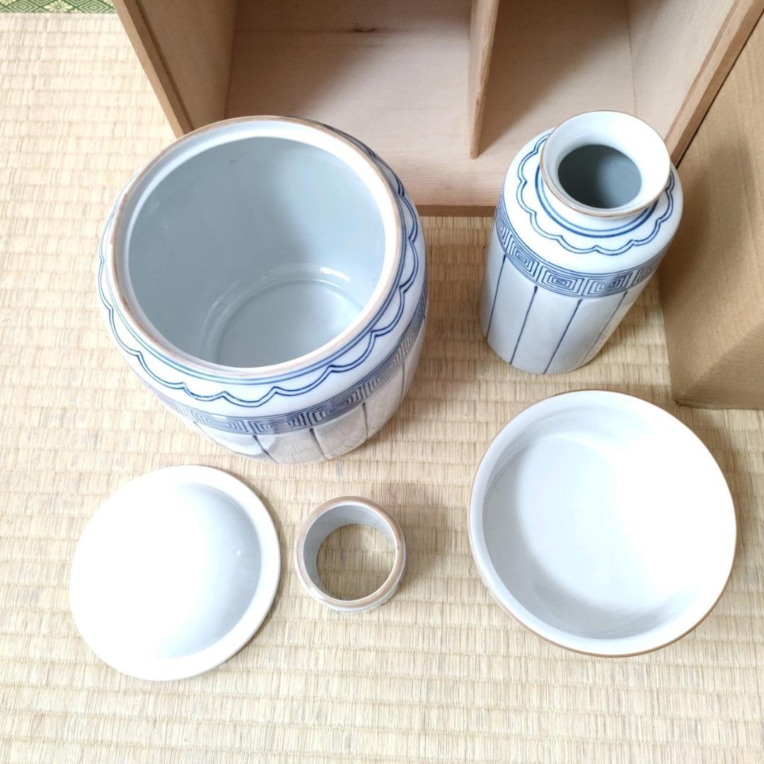 皆具 桶側 寿づか窯 石崎英治造 共箱 祥堂 水指 建水 花入 蓋置 茶道具