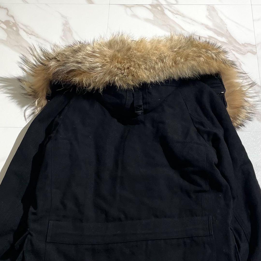 希少✨roar モッズコート コヨーテファー 総柄裏地 シアリング 黒 S~M