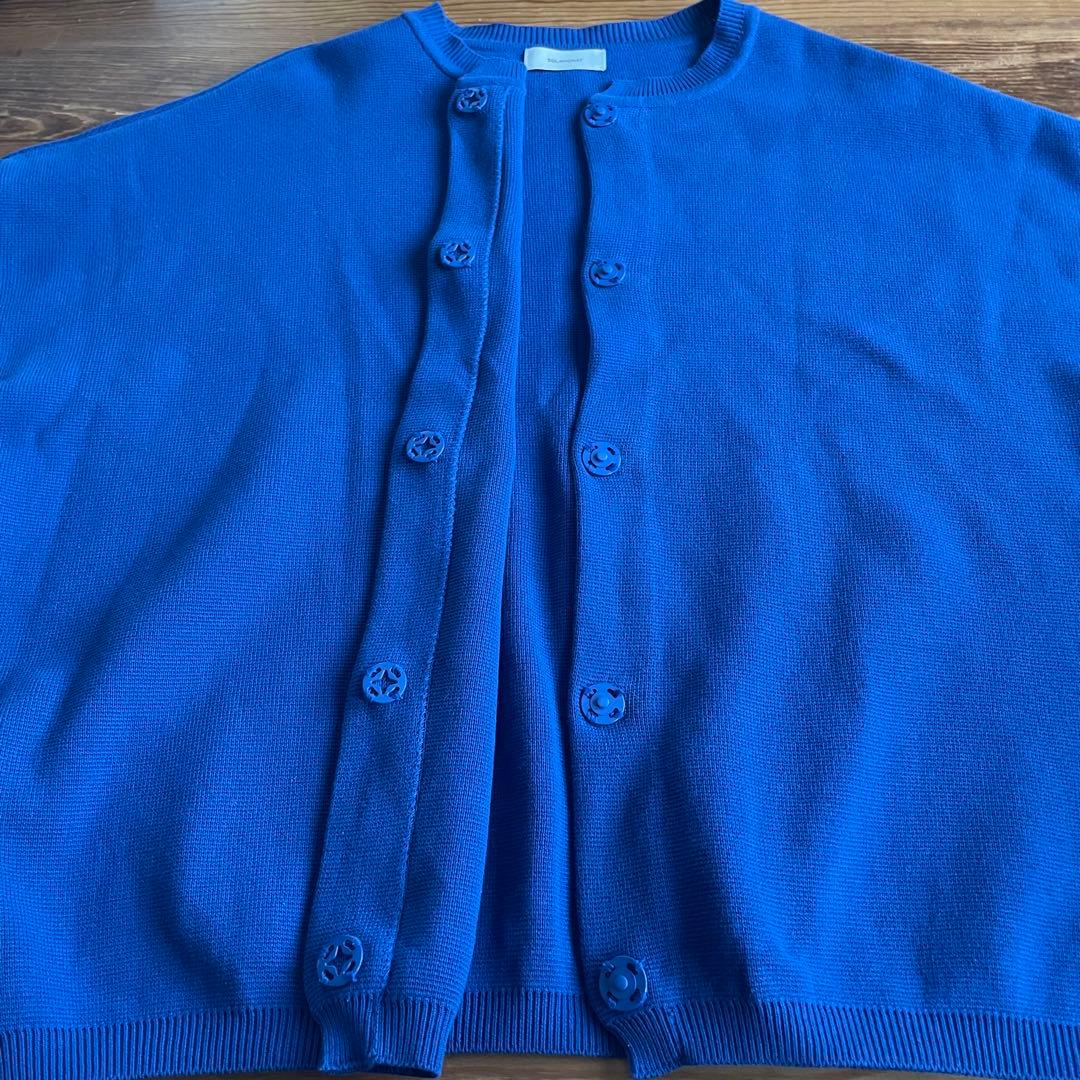 SOLAMONAT(ソラモナ) ウエハースニットワイドカーディガン ブルー