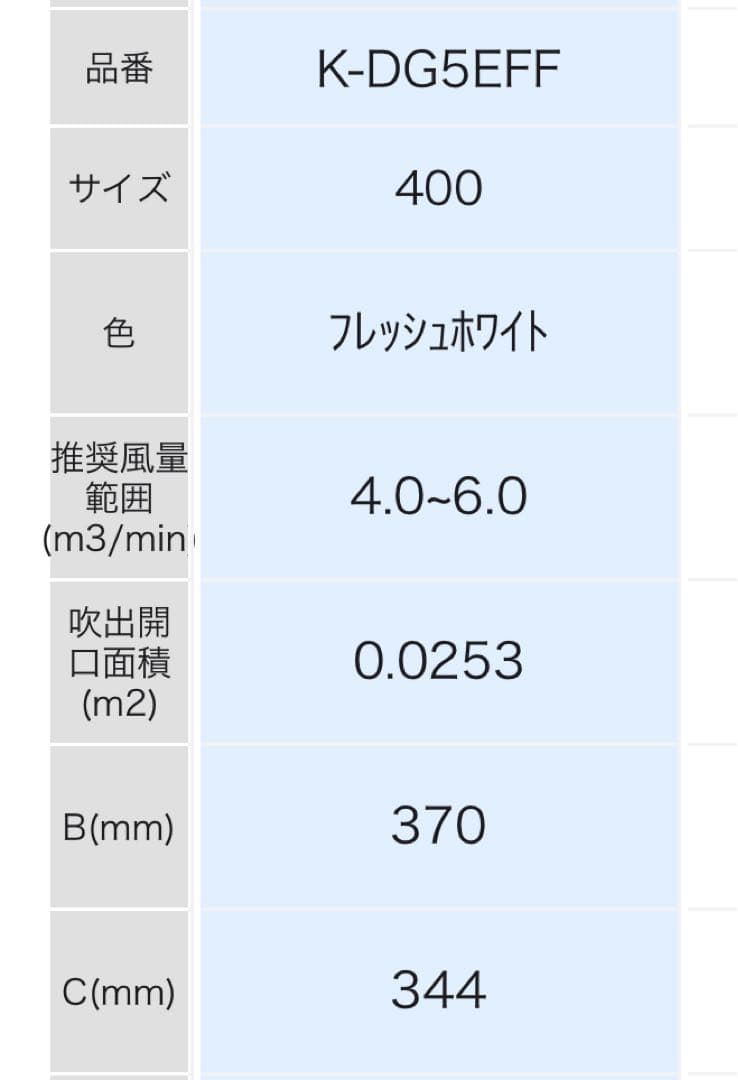 オーケー器材　K-DG5EFF ライン標準吹出グリル