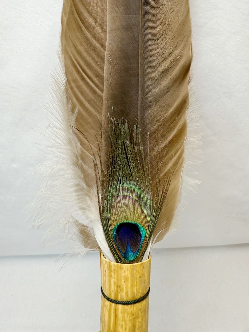 ほぼ未使用 茶道具 特大 羽箒 座箒 長約52㎝ 炭手前 紙箱