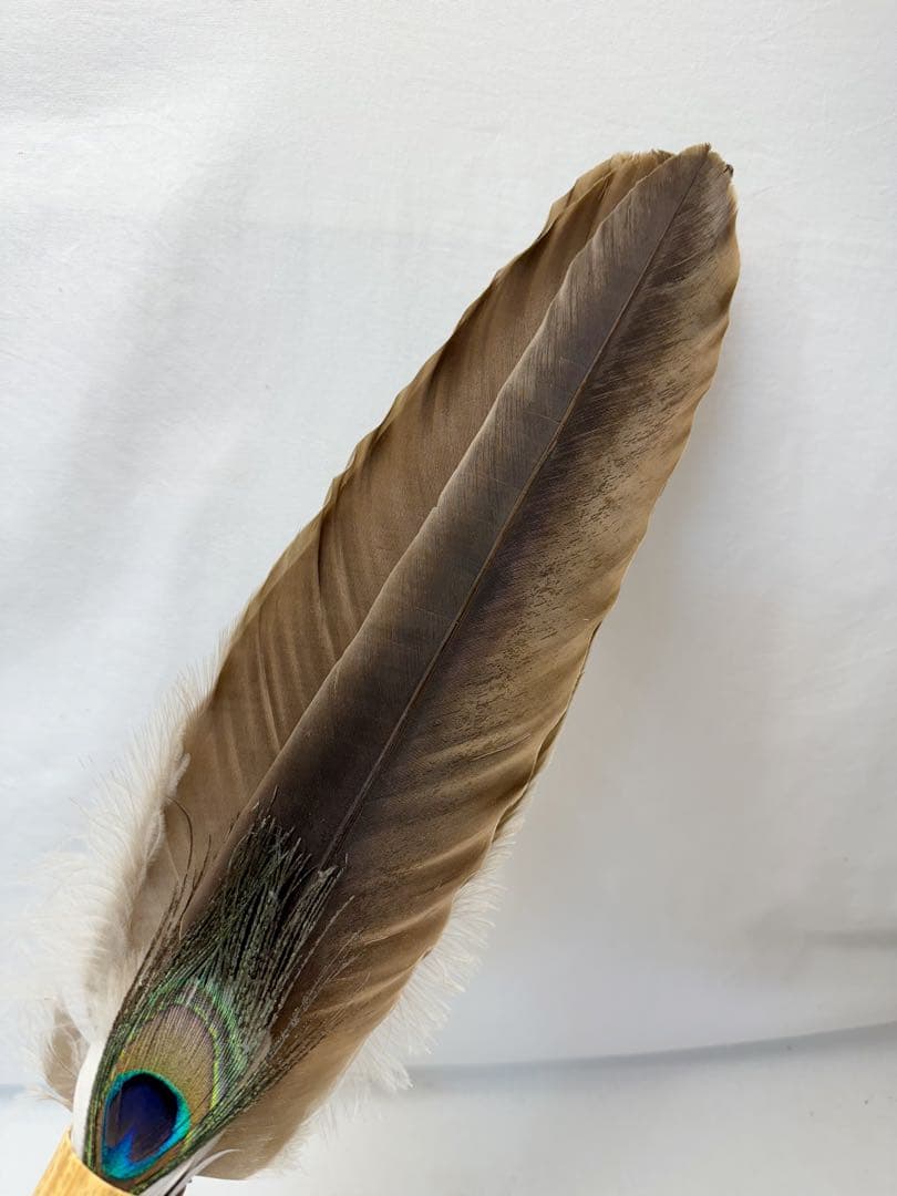 ほぼ未使用 茶道具 特大 羽箒 座箒 長約52㎝ 炭手前 紙箱