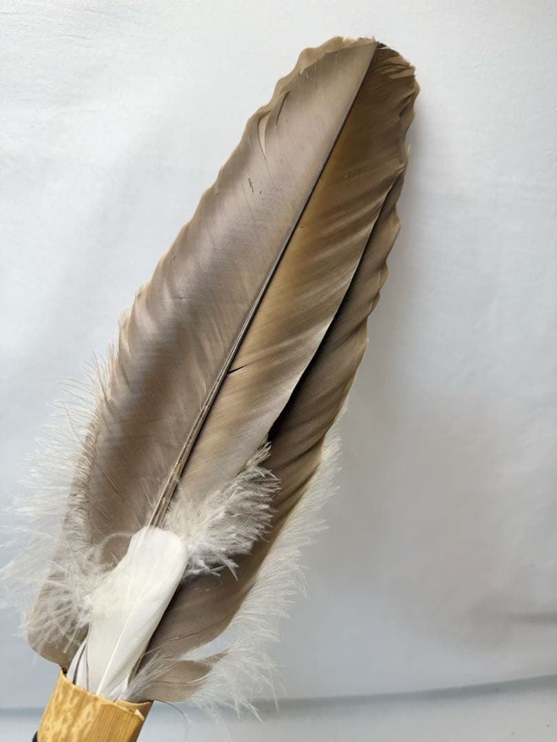 ほぼ未使用 茶道具 特大 羽箒 座箒 長約52㎝ 炭手前 紙箱