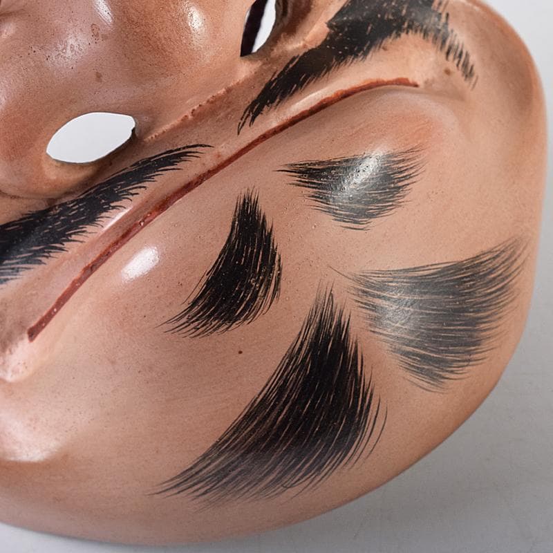 能面　能楽　雅楽　木彫　小べし見　時代箱付　M　R8711