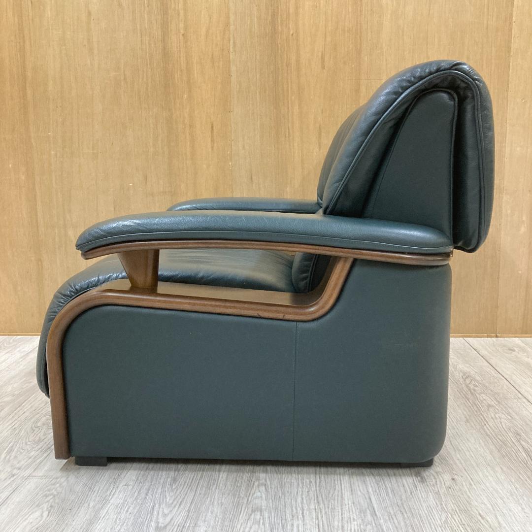 冨士ファニチア　FUJI FURNITURE　総革　1人掛けソファ A