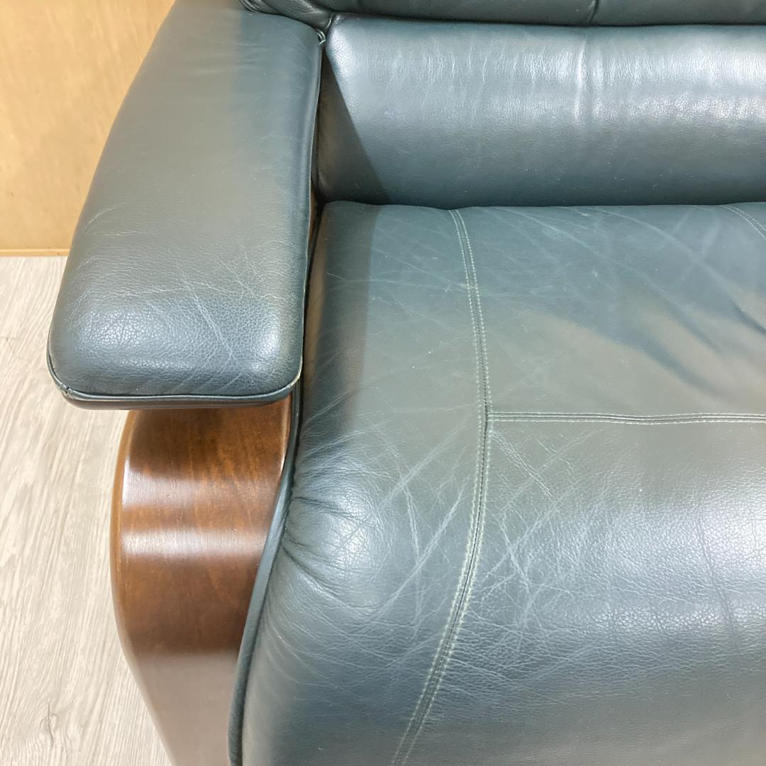 冨士ファニチア　FUJI FURNITURE　総革　1人掛けソファ A